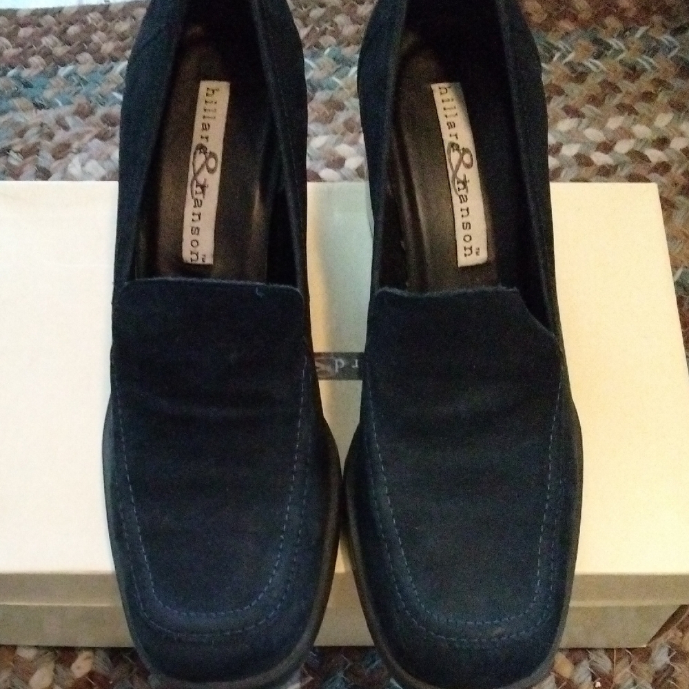 Hillard & Hanson Navy Blue Loafers